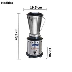 Liquidificador Alta Rotacão 1,5l Slim Copo Inox - Metvisa -  Larl1,5