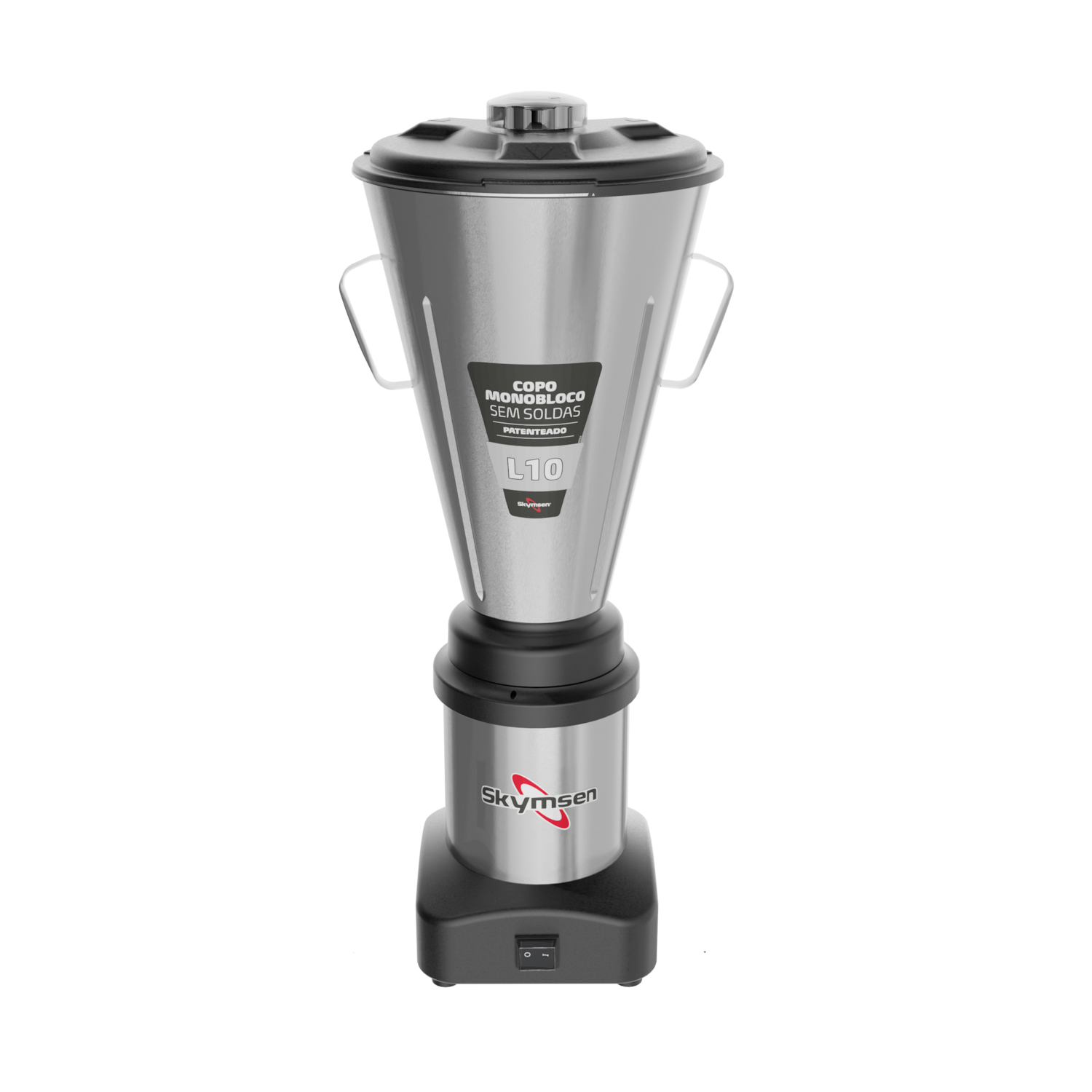 Liquidificador Industrial Skymsen 10 Litros Baixa Rotação 0,5 CV Copo Monobloco com Gabinete em Aço Inox 3.500 RPM – L10