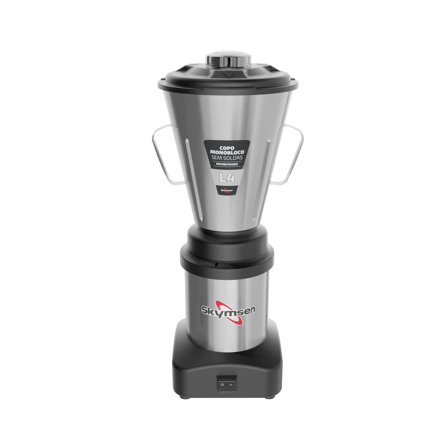 Liquidificador Industrial Skymsen 4 Litros Baixa Rotação 0,5 CV Copo Monobloco com Gabinete em Aço Inox 3.500 RPM – L4