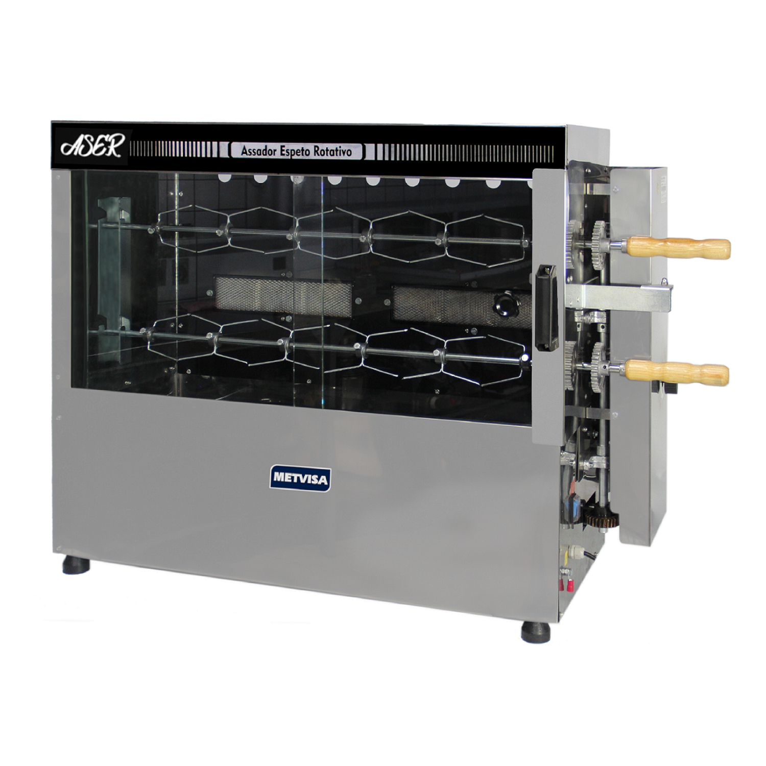 Máquina de Assar Frango a gás Metvisa 2 Espetos 20 Kg - Aser20