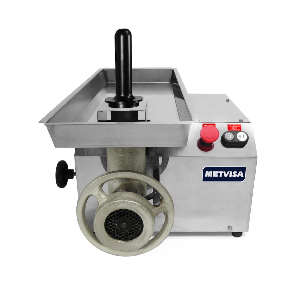 Moedor De Carne Metvisa Boca 22 Estanho Motor 1CV Gabinete em Inox Modelo Novo Pcl22l