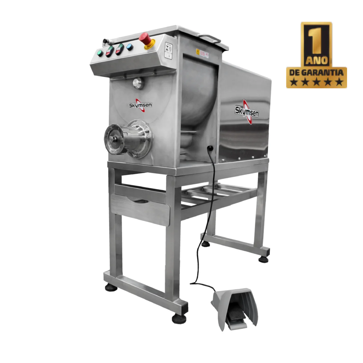 Moedor Homogenizador de Carne Boca 98 Skymsen 3CV 900kg/h Tanque 41L Trifásico HS-98