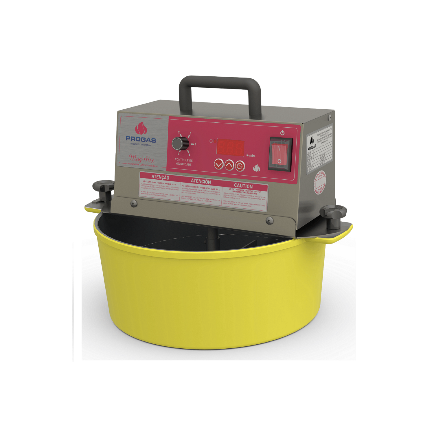 Panela Mexedora de Brigadeiro 7 Litros Progas Amarelo Misturador Mogmix PRMOG-07 Bivolt