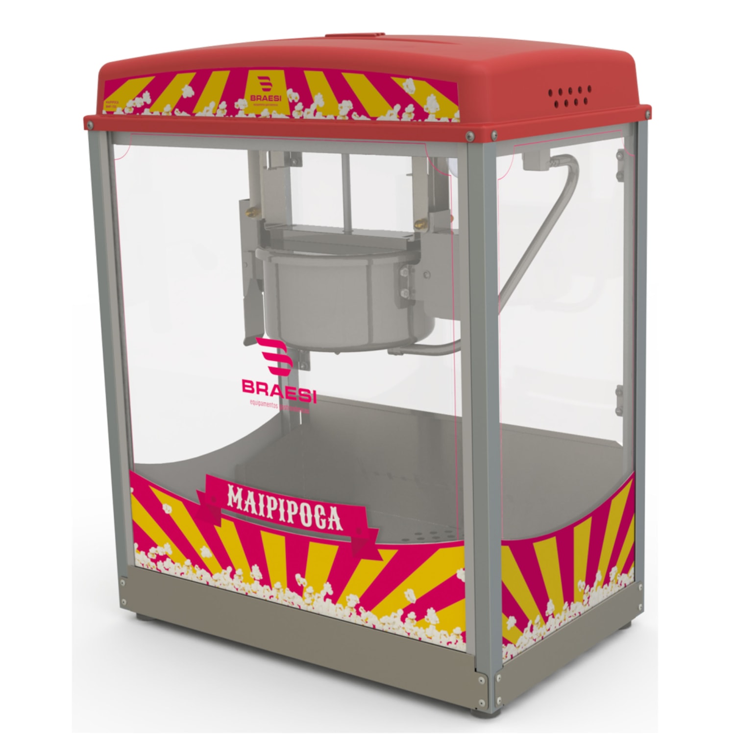 Pipoqueira Profissional 1000W em Inox Braesi - BMP-150 220V