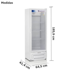 Refrigerador Vertical Litros Porta de Vidro Branca 414 Litros Gelopar - GPTU-40 BR Refrigerador Vertical Litros Porta de Vidro Branca 414 Litros Gelopar - GPTU-40 BR