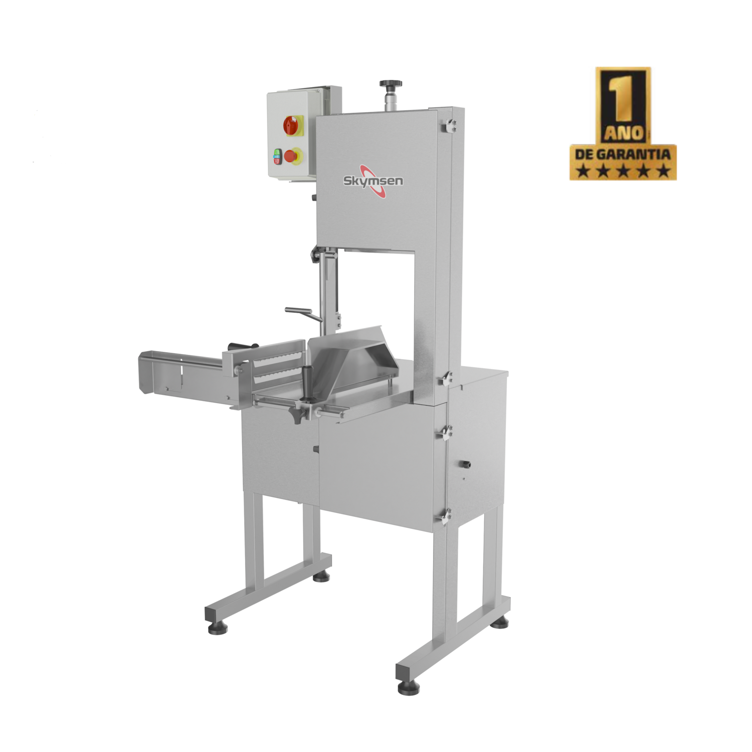 Serra Fita para Carne Industrial Skymsen Lâmina 2,82m Inox 2CV 900m/min Heavy Duty Monofásica SFL-282HD